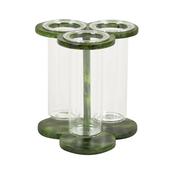 Compton Trefoil Flower Holder Green Tortoiseshell