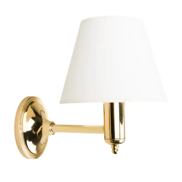 Fixed Arm Wall Light Lacquered Brass