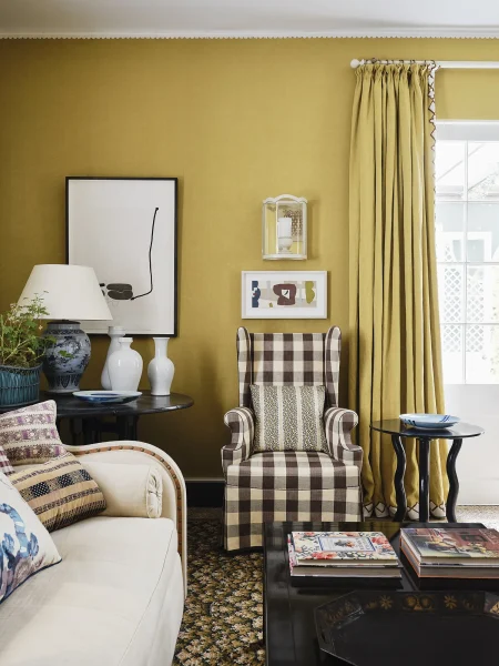 Leopard Stripe Lime Green Chintz Cushion In Situ