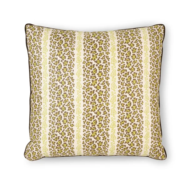 Leopard Stripe Lime Green Chintz Cushion