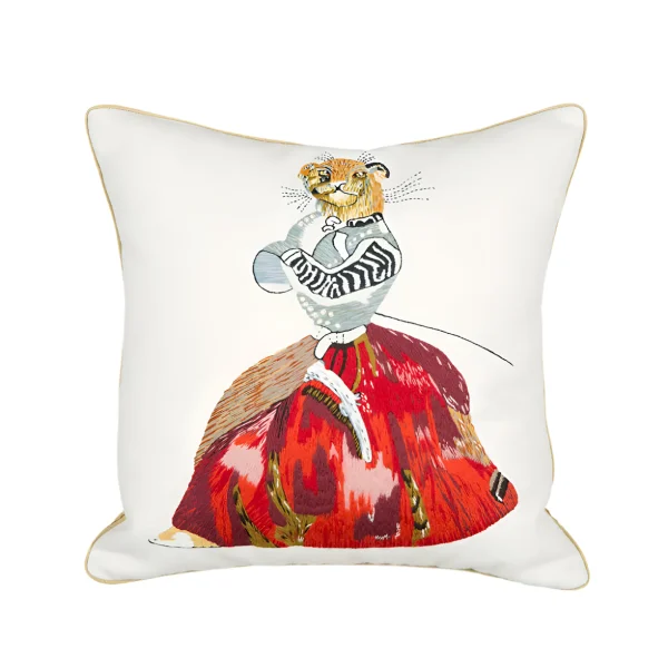 Needlepoint Lioness Cushion