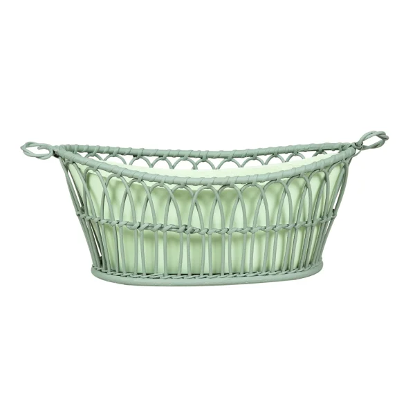 Regency Style Oval Basket With Liner Mint