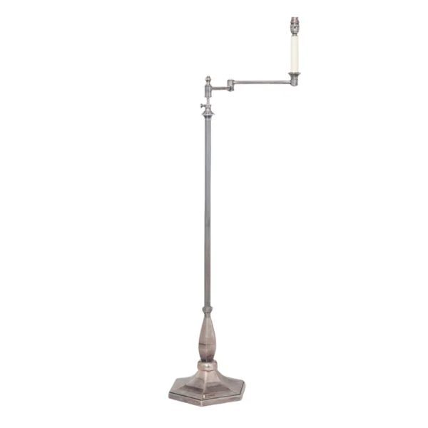 Swing Arm Floor Lamp With Hexagonal Stem And Base