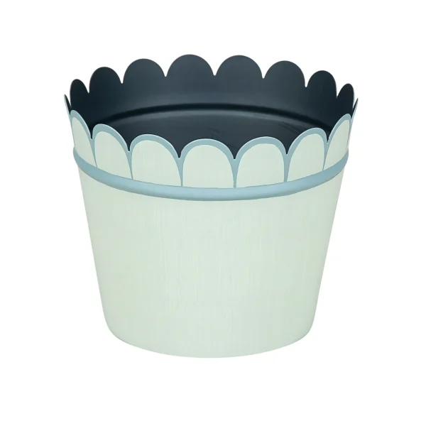Tole Cachepot Blue