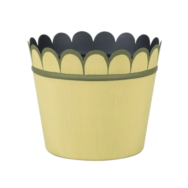 Tole Cachepot Green