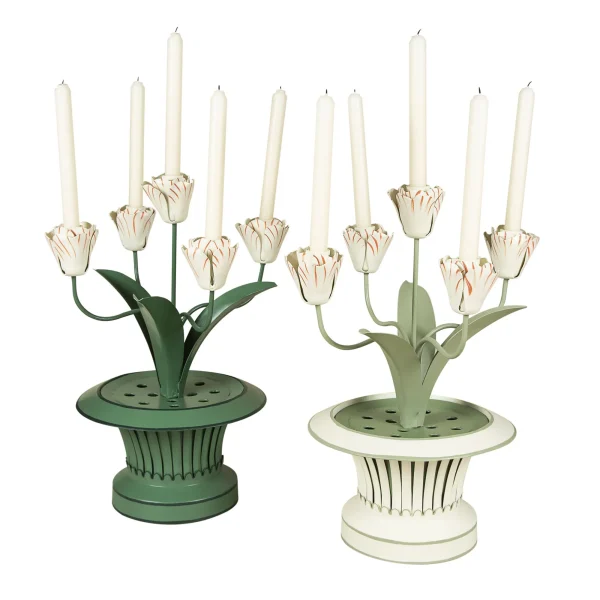 Tole Painted Tulipiere Green 2